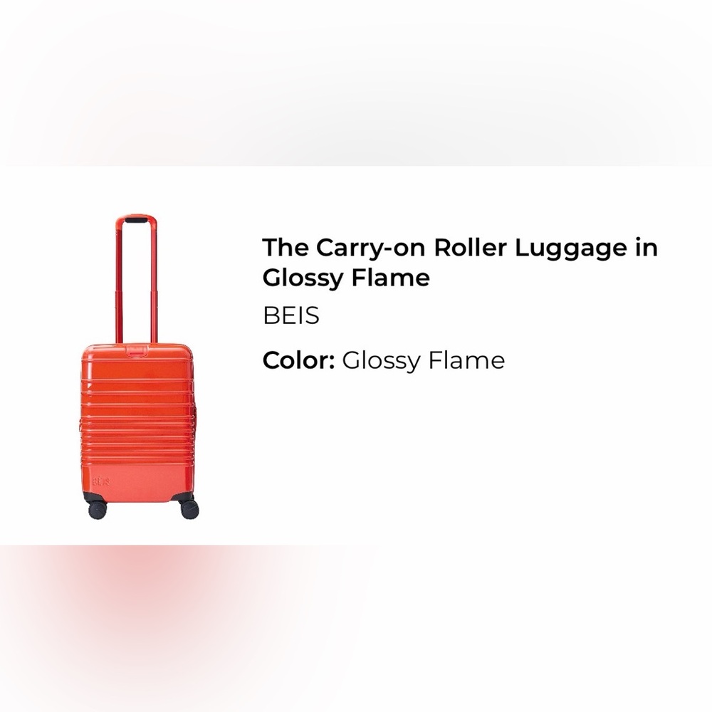 BEIS Glossy Flame Red Carry-on Luggage